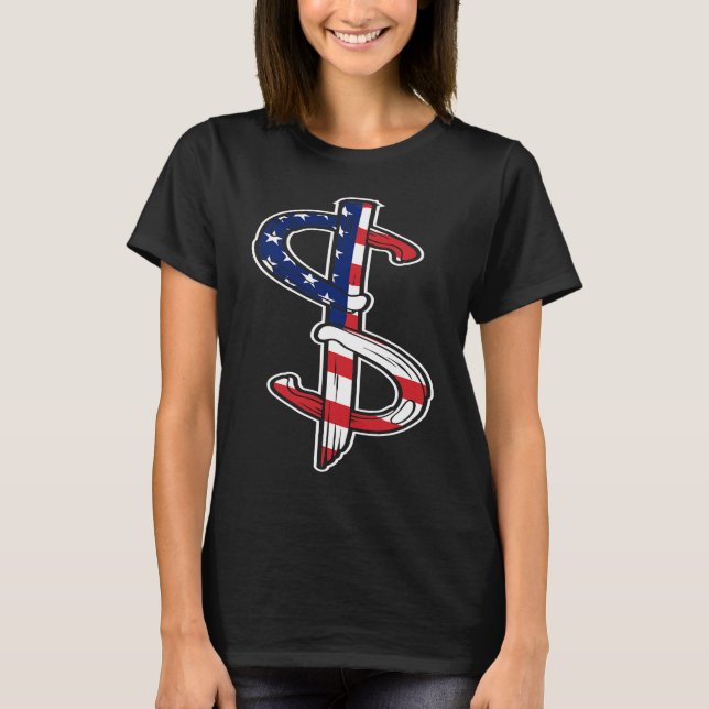 T-shirt Drapeau USA de lancer de fer à cheval (Devant)