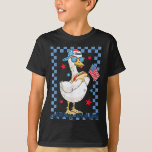 T-shirt Drapeau Usa de l'indépendance de la 4ème Oie Drôle