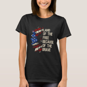 T-shirt Drapeau Usa Déchets Tournesol Citation Terrain Du