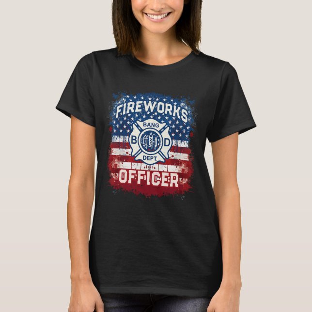T-shirt Drapeau Usa Directeur de la sécurité Pyro Te (Devant)