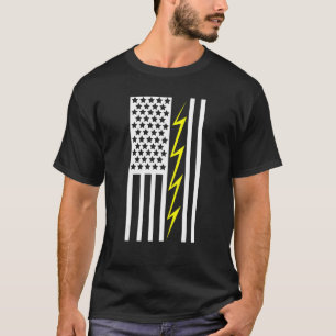 T-shirt Drapeau Usa Electrical Electricity Engineering Ele