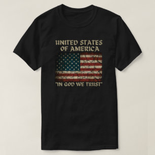 T-shirt Drapeau USA "En Dieu nous croyons"