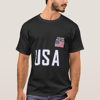 T-shirt Drapeau Usa Équipe de patinage artistique Équipeme