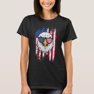 T-shirt Drapeau USA Et Aigle Américain Grunge
