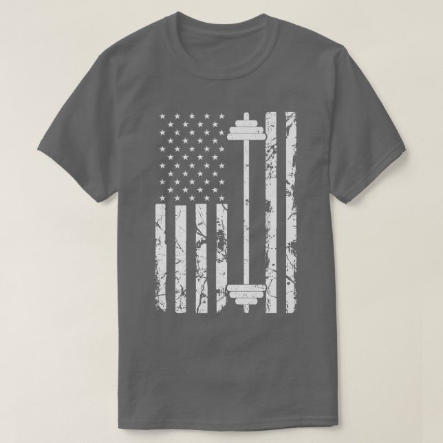 T-shirt Drapeau Usa Graphic Gym Fitness Training Weight Tr (Design devant)