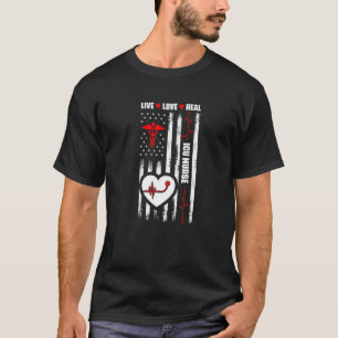 T-shirt Drapeau Usa Infirmière Icu Soins intensifs Nurs Rn