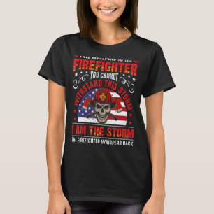 T-shirt Drapeau Usa Je Suis Le Casque Pompier À Tempête Po