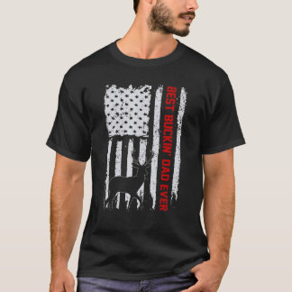 T-shirt Drapeau Usa Meilleur Buckin' Papa Jamais Deer Chas