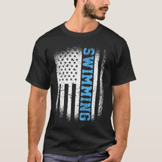 T-shirt Drapeau USA Natation Nage Nageuse Américaine fille