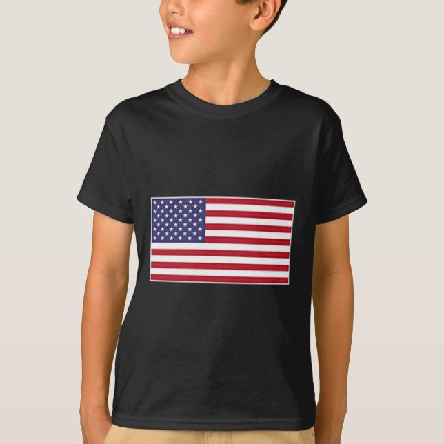 T-shirt Drapeau Usa Patch Poitrine Star Spangled Banner Am (Devant)