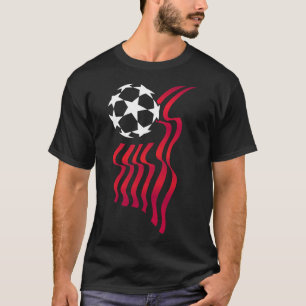 T-shirt Drapeau Usa Patriotique Amoureux De Football Pour