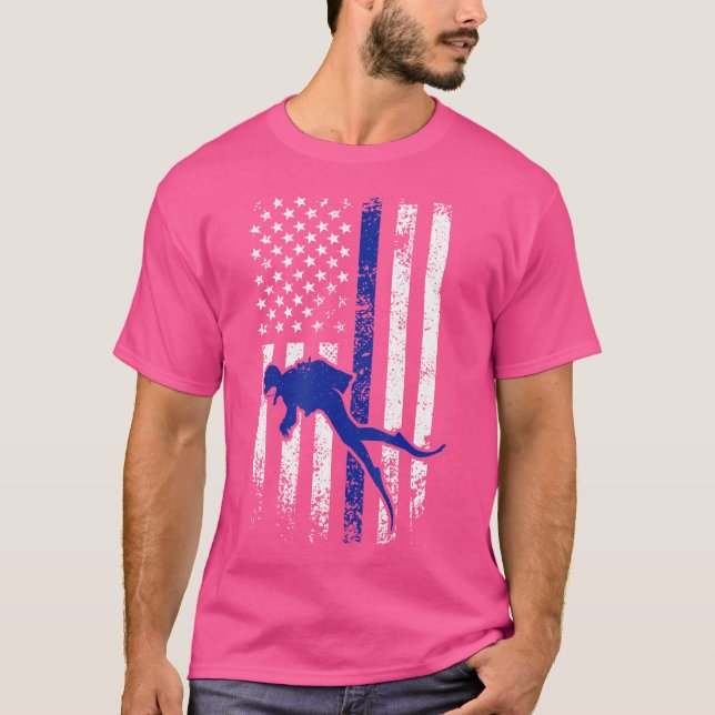 T-shirt Drapeau Usa Plongée Plongée Plongée (Devant)