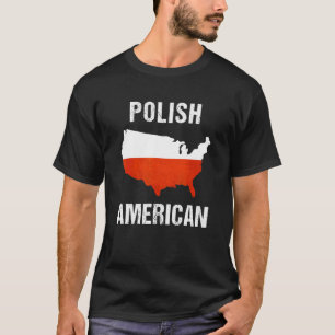 T-shirt Drapeau USA Pologne Mi-Américain Mi-Polonais