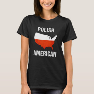 T-shirt Drapeau USA Pologne Mi-Américain Mi-Polonais
