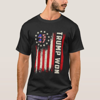 T-shirt Drapeau USA Président Trump Gagnant 45 47 Vintage
