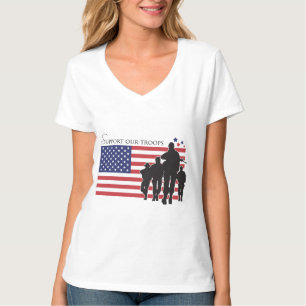 T-shirt Drapeau USA - Soutien à nos troupes