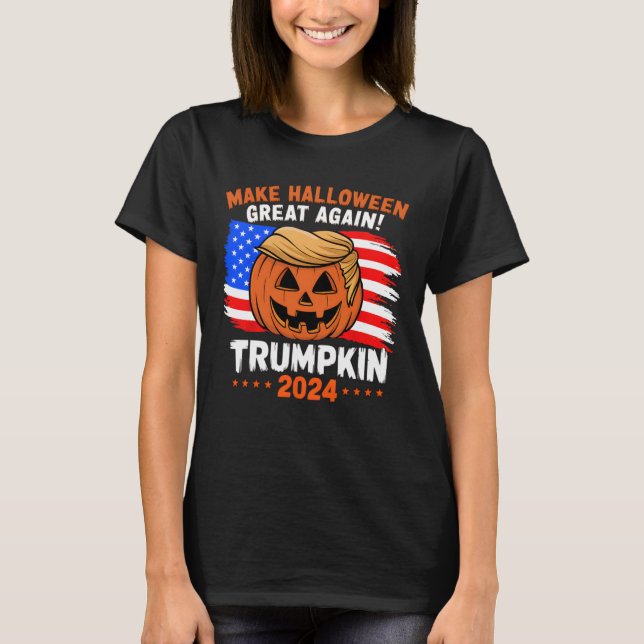 T-shirt Drapeau Usa Trumpkin 2024 Halloween faire Hallowee (Devant)