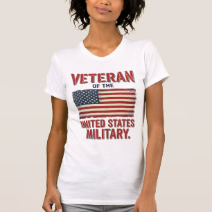 T-shirt Drapeau USA Vétéran Vintage Design Vectoriel Milit