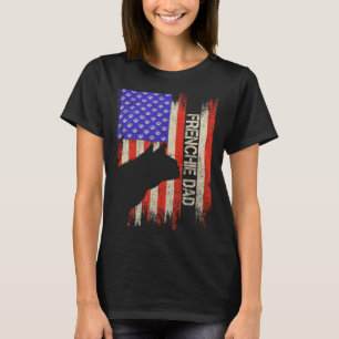 T-shirt Drapeau USA Vintage Bouledogue Français Papa Chien