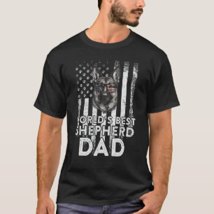 T-shirt Drapeau USA vintage Meilleur chien berger allemand
