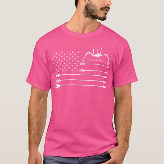 T-shirt Drapeau Usa Wo Bow Hunter Bowhunter (Devant)