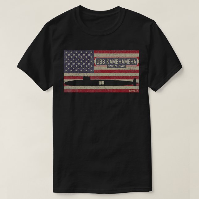 T-shirt Drapeau USS Kamehameha SSBN-642 sous-marin nucléai (Design devant)