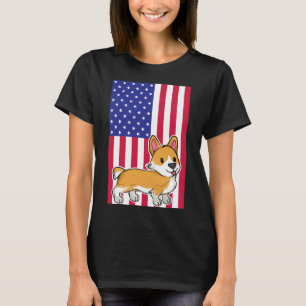 T-shirt Drapeau ussa de Chien Corgi
