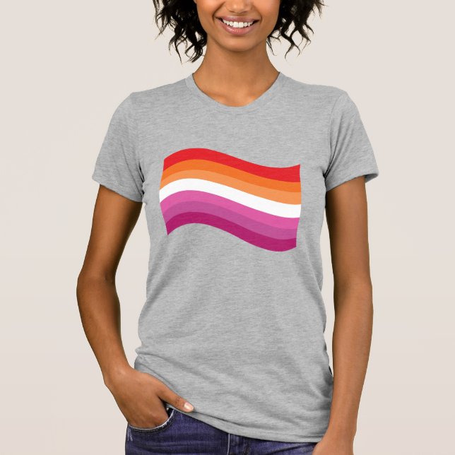T-shirt Drapeau veineux du coucher de soleil lesbien (Devant)