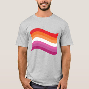 T-shirt Drapeau veineux du coucher de soleil lesbien