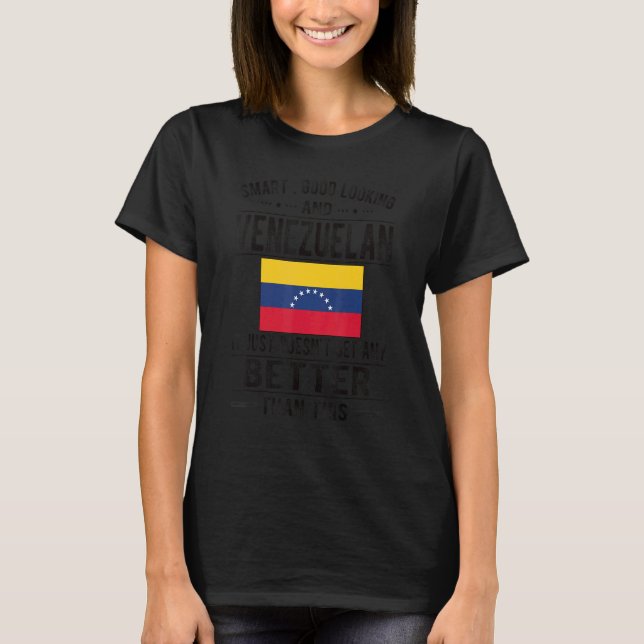 T-shirt Drapeau vénézuélien de bonne apparence Venezuela V (Devant)