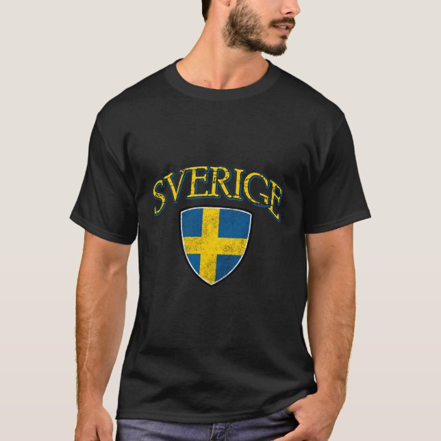 T-shirt Drapeau Verige De Suède (Devant)