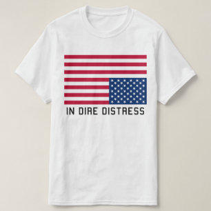 T-shirt Drapeau Vers Le Bas En Distresse