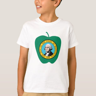 T-shirt Drapeau vert de l'état de Washington d'Apple