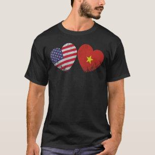 T-shirt Drapeau Vietnamien de coeur Famille Patriotique He