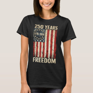 T-shirt Drapeau Vintage 250 Ans Américain 1776 2026 250e É