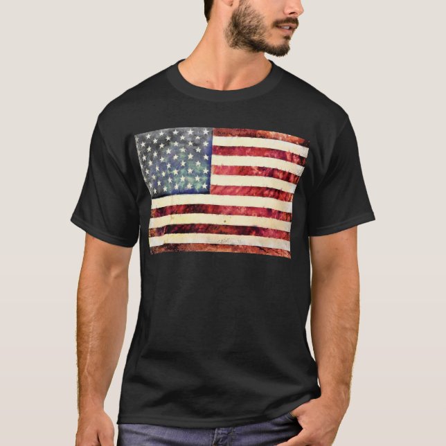 T-shirt Drapeau Vintage américain (Devant)