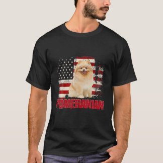 T-shirt Drapeau vintage américain Amoureux des chiens de P