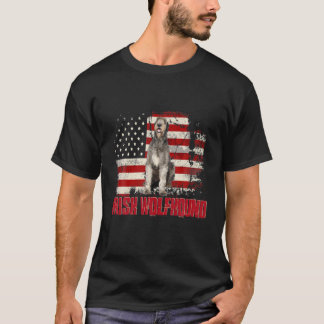 T-shirt Drapeau vintage américain Amoureux des chiens irla