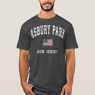T-shirt Drapeau Vintage américain Asbury Park New Jersey