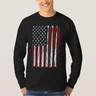 T-shirt Drapeau vintage Américain Baseball Hommes Garçons