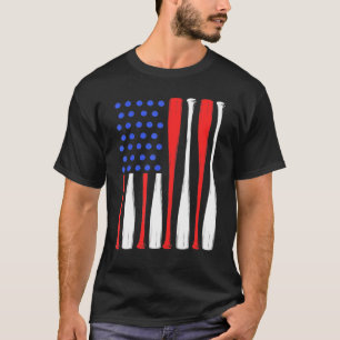 T-shirt Drapeau vintage Américain Baseball Hommes Garçons