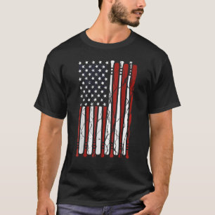T-shirt Drapeau vintage Américain Baseball Hommes Garçons