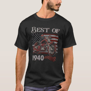 T-shirt Drapeau vintage Américain Best Of 1940 Motorcycle 