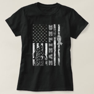 T-shirt Drapeau vintage américain Bigfoot Cerveau Tumor Cr
