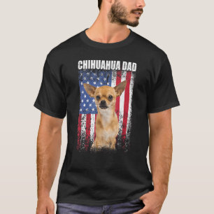 T-shirt Drapeau Vintage américain Chihuahua Papa Chien pou