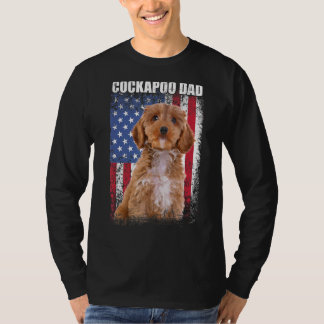 T-shirt Drapeau Vintage Américain Cockapo Papa Chien Pour