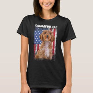 T-shirt Drapeau Vintage Américain Cockapo Papa Chien Pour 