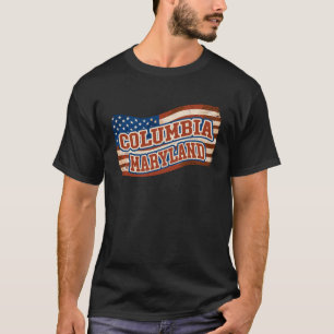 T-shirt Drapeau Vintage américain de Columbia City Marylan