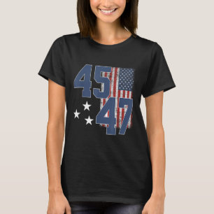 T-shirt Drapeau Vintage américain du président Trump 45 47