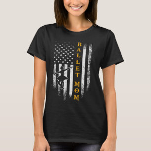 T-shirt Drapeau vintage Américain Fier Ballet Maman Baller